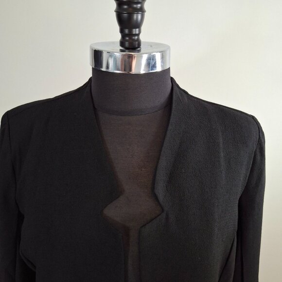 Womans Cropped Open Front Blazer Jacket Sz LG Relaxed Fit Stretchy Office Smart - Picture 4 of 14